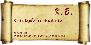 Kristyán Beatrix névjegykártya