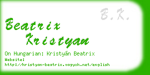 beatrix kristyan business card